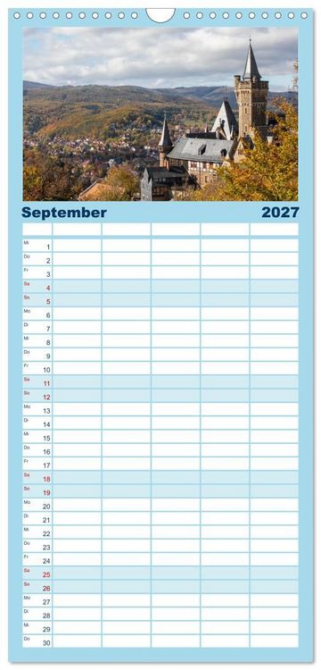 Produktbild: Familienplaner 2027 - Sagenumwobener Harz mit 5 Spalten (Wandkalender, 21 x 45 cm) CALVENDO
