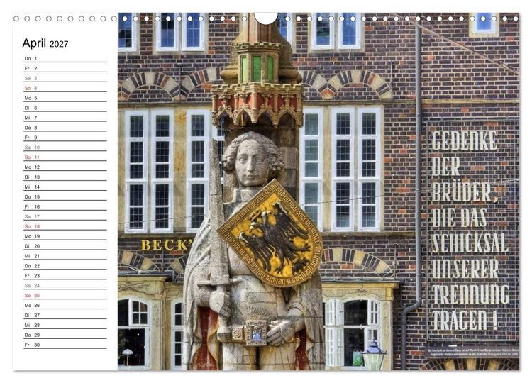 Produktbild: Bremen ganz nah (Wandkalender 2027 DIN A3 quer), CALVENDO Monatskalender