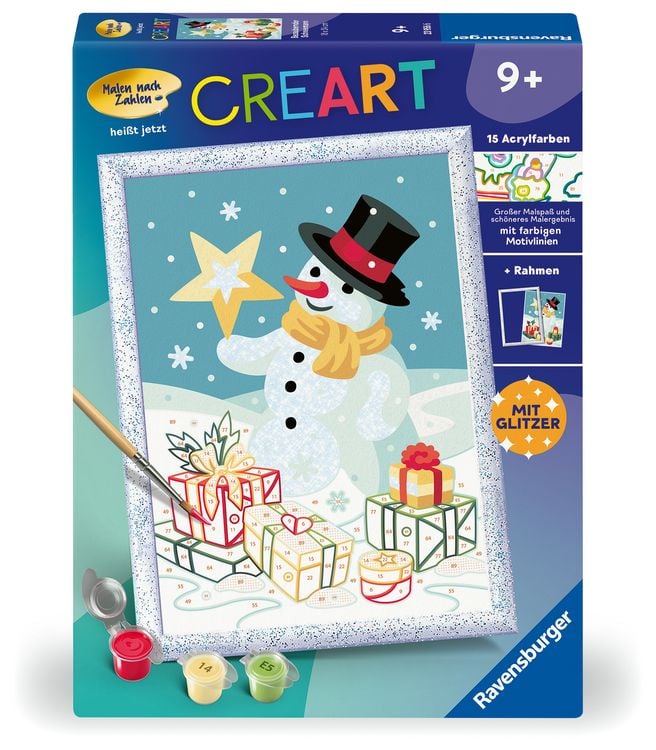 Produktbild: CreArt, Malen nach Zahlen Kinder - Bezaubernder Schneemann