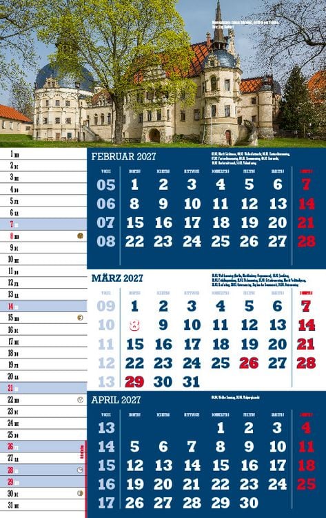 Produktbild: Drei-Monatskalender Sachsen 2027