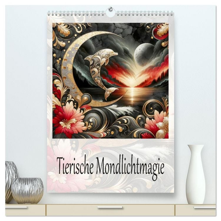 Produktbild: Tierische Mondlichtmagie (hochwertiger Premium Wandkalender 2026 DIN A2 hoch), Kunstdruck in Hochglanz