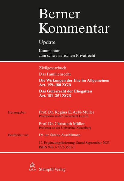 Produktbild: Eherecht, Art. 159&ndash;251 ZGB, 12. Erg&auml;nzungslieferung