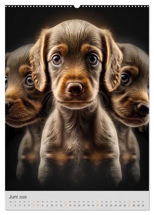 Produktbild: Zauberhafte Hundebabys (Wandkalender 2026 DIN A2 hoch), CALVENDO Monatskalender