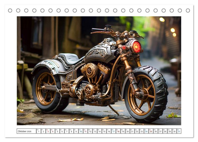 Produktbild: Steampunk Vehicles (Tischkalender 2026 DIN A5 quer), CALVENDO Monatskalender
