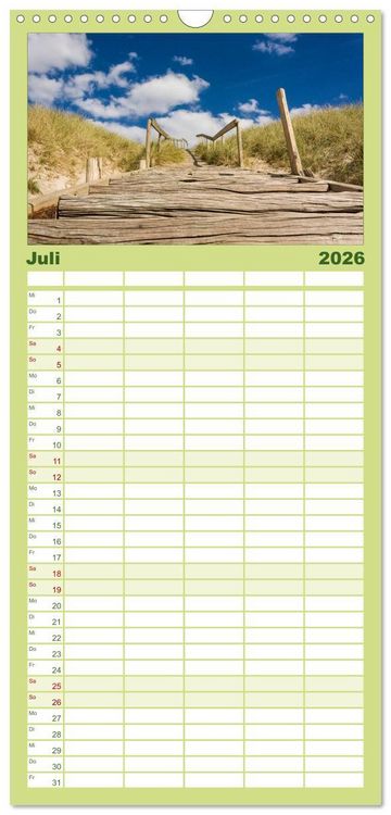 Produktbild: Familienplaner 2026 - D&auml;nemark Impressionen mit 5 Spalten (Wandkalender, 21 x 45 cm) CALVENDO