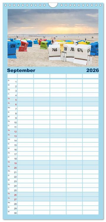 Produktbild: Familienplaner 2026 - Mein Land, Ostfriesland mit 5 Spalten (Wandkalender, 21 x 45 cm) CALVENDO