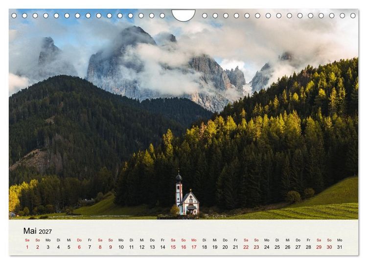 Produktbild: Die Dolomiten - Faszination Berge (Wandkalender 2027 DIN A4 quer), CALVENDO Monatskalender
