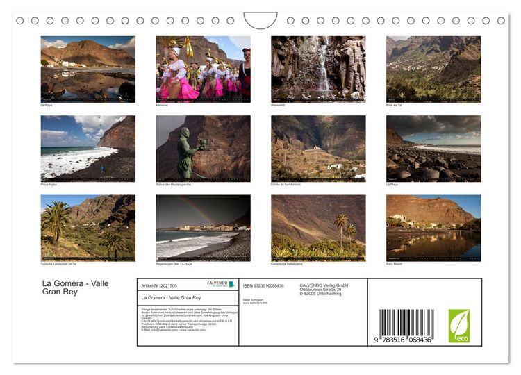 Produktbild: La Gomera - Valle Gran Rey (Wandkalender 2026 DIN A4 quer), CALVENDO Monatskalender