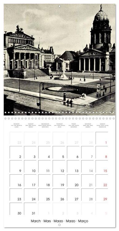 Produktbild: Bons baisers de Berlin : Cartes postales historiques de la ville (Calendrier mural carr&eacute; 2026 30x30 cm) Calendrier double avec une page pour vos prises de notes