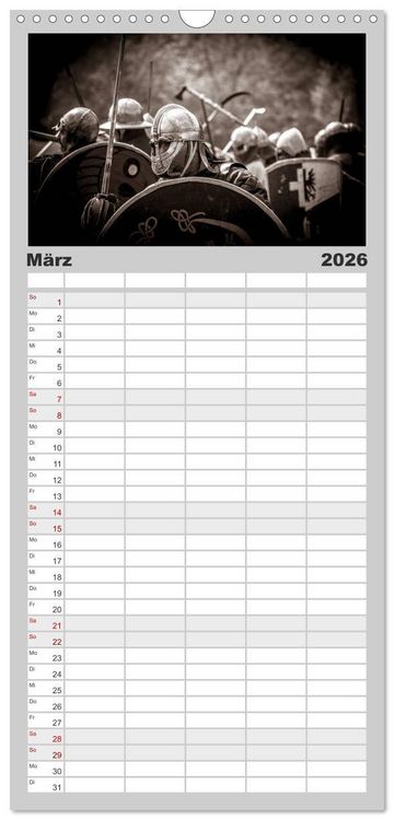Produktbild: Familienplaner 2026 - Wikinger und Krieger mit 5 Spalten (Wandkalender, 21 x 45 cm) CALVENDO