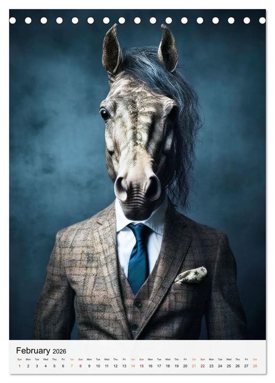 Produktbild: Stylish Horses (Desk Calendar 2026 DIN A5 portrait), CALVENDO 12 Month DeskCalendar