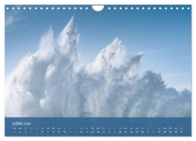 Produktbild: Temp&ecirc;tes c&ocirc;ti&egrave;res - La puissance brute des vagues (Calendrier mural 2026 DIN A4 vertical), CALVENDO calendrier mensuel