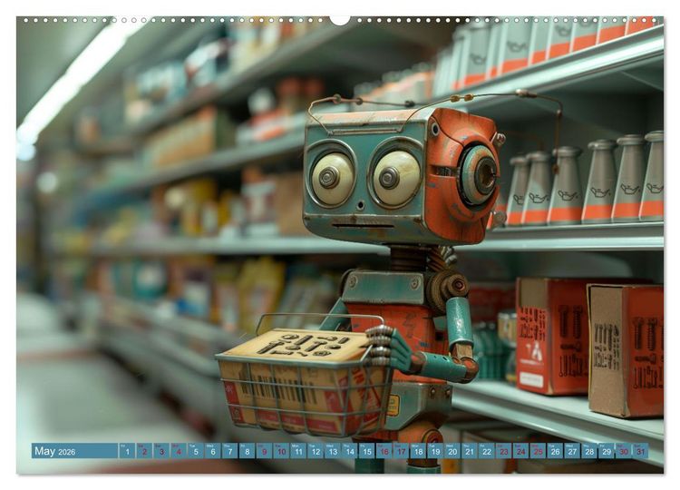 Produktbild: Robots Are Just People Too (High Quality Premium Wall Calendar 2026 DIN A2 landscape),CALVENDO 12 Month Wall Calendar