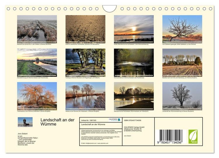 Produktbild: Landschaft an der W&uuml;mme (Wandkalender 2026 DIN A4 quer), CALVENDO Monatskalender
