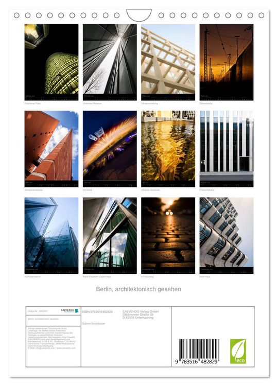 Produktbild: Berlin, architektonisch gesehen (Wandkalender 2026 DIN A4 hoch), CALVENDO Monatskalender