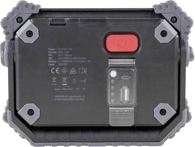 Produktbild: Ansmann 1600-0394 FL2500R LED Arbeitsleuchte akkubetrieben 30 W 2400 lm
