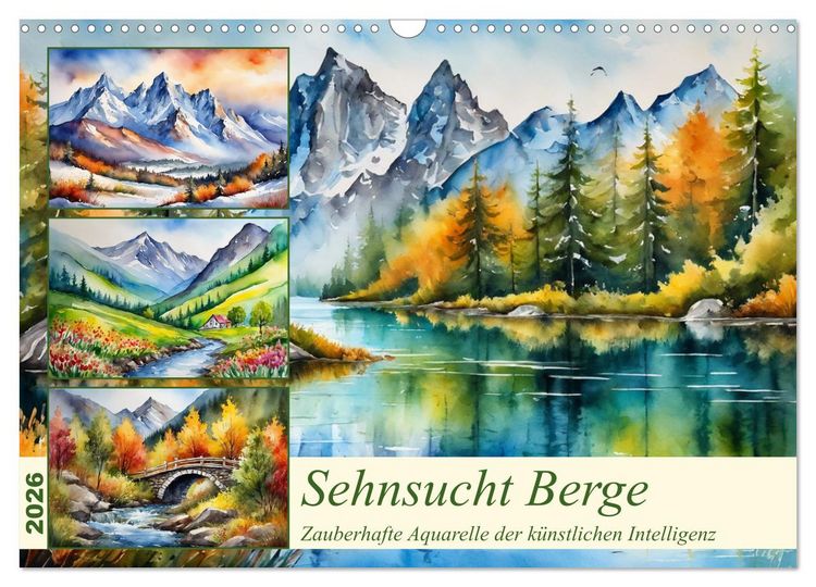 Produktbild: Sehnsucht Berge (Wandkalender 2026 DIN A3 quer), CALVENDO Monatskalender