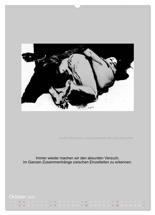 Produktbild: EROTISCHE BODYPAINTING ZITATE - HOMMAGE AN KLIMT, SCHIELE UND PICASSO (Wandkalender 2026 DIN A2 hoch), CALVENDO Monatskalender