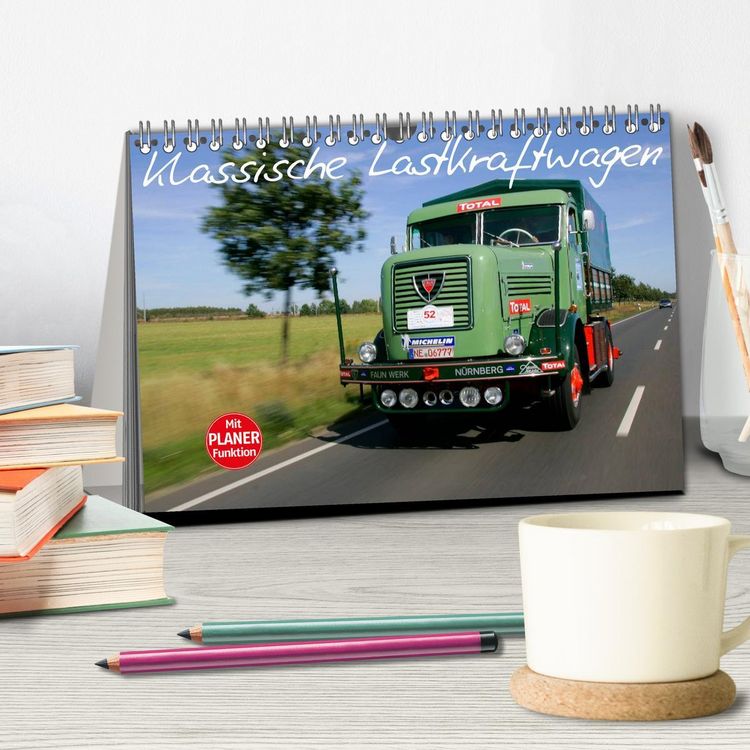 Produktbild: Klassische Lastkraftwagen (Tischkalender 2026 DIN A5 quer), CALVENDO Monatskalender