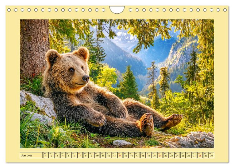 Produktbild: Im Herz der Wildnis. Die beeindruckende St&auml;rke und Stille der B&auml;ren (Wandkalender 2026 DIN A4 quer), CALVENDO Monatskalender