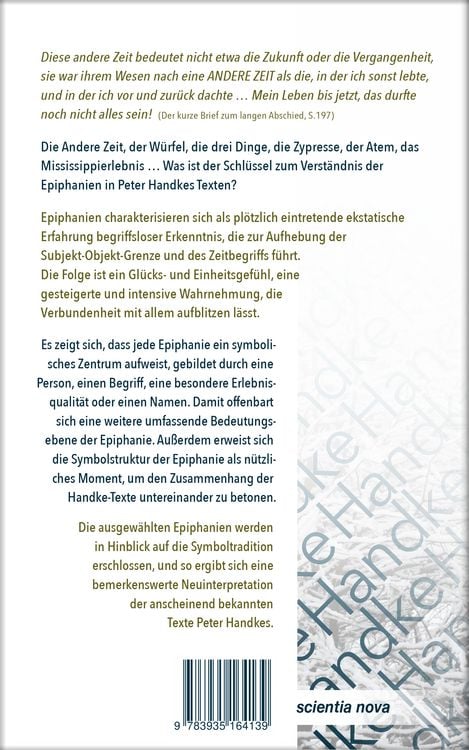 Produktbild: Die Symbolik der Epiphanien in Peter Handkes Texten