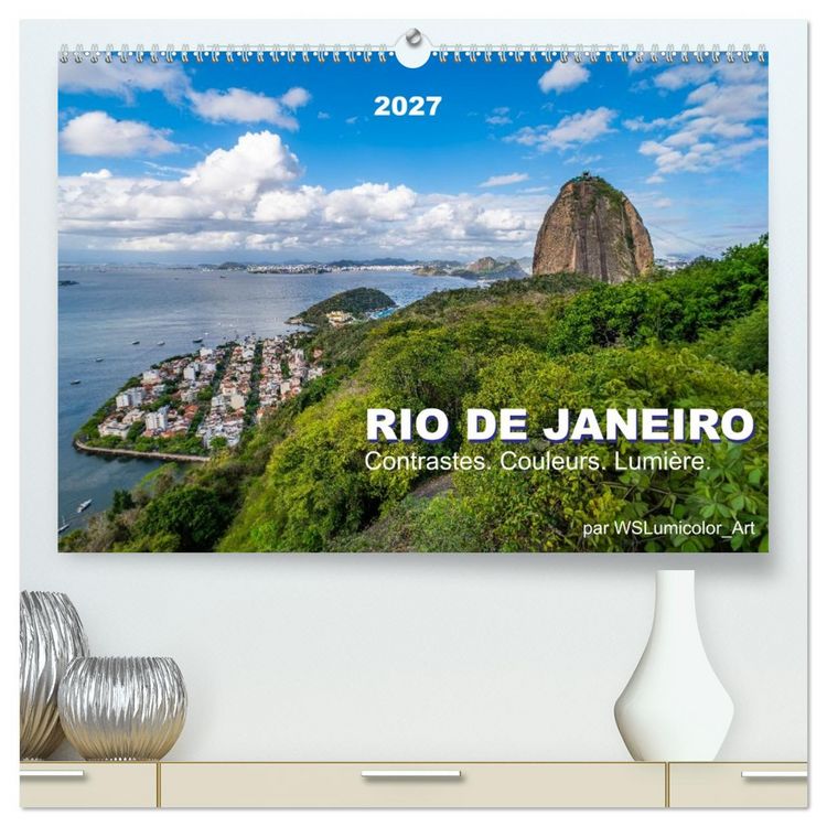 Produktbild: RIO DE JANEIRO Contrastes. Couleurs. Lumi&egrave;re. (Calendrier mural 2027 DIN A2 vertical) calendrier de bureau