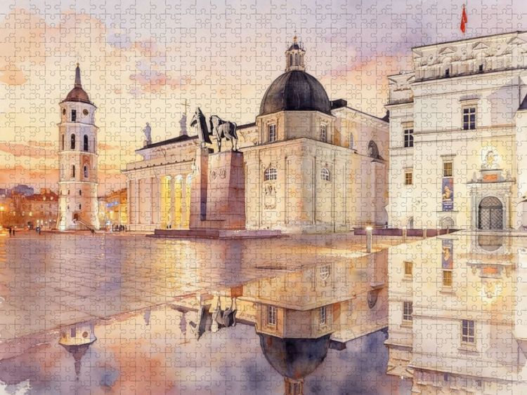 Produktbild: CALVENDO Puzzle Schloss Vilnius | 1000 Teile Lege-Gr&ouml;&szlig;e 64x48cm Foto-Puzzle f&uuml;r gl&uuml;ckliche Stunden