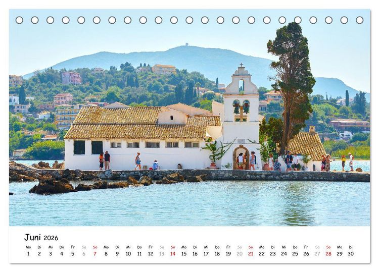 Produktbild: Mediterraner Zauber - Korfu in all seinen Facetten (Tischkalender 2026 DIN A5 quer), CALVENDO Monatskalender