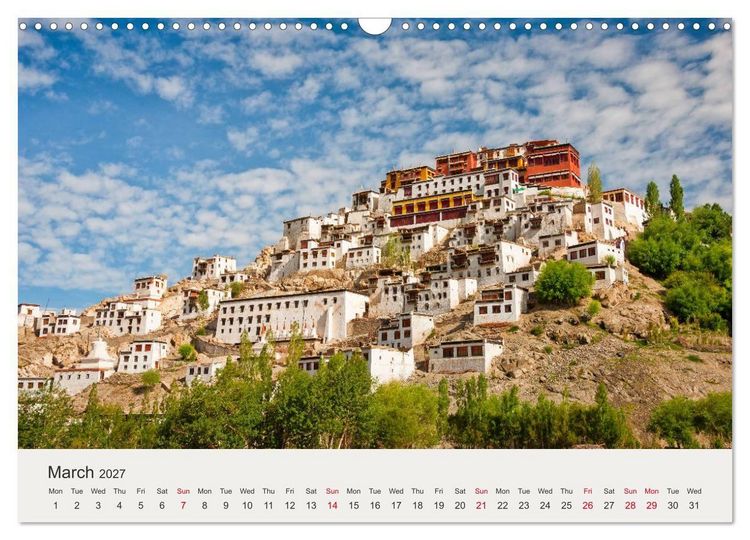 Produktbild: Buddhist Impressions of Ladakh (Wall Calendar 2027 DIN A3 landscape), CALVENDO 12 Month Wall Calendar