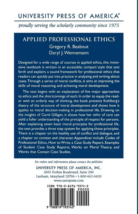 Produktbild: Applied Professional Ethics