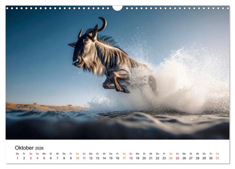 Produktbild: Gnus - die gro&szlig;en Wanderer (Wandkalender 2026 DIN A3 quer), CALVENDO Monatskalender