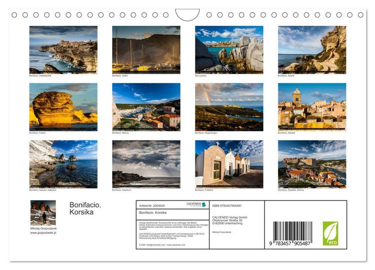 Produktbild: Bonifacio. Korsika (Wandkalender 2026 DIN A4 quer), CALVENDO Monatskalender
