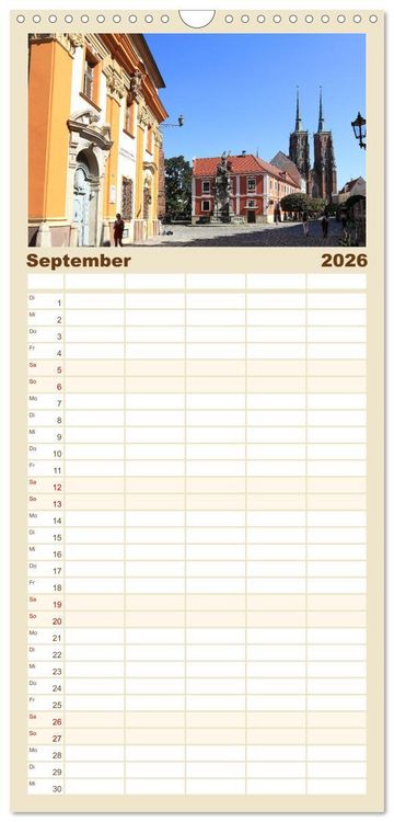 Produktbild: Familienplaner 2026 - Zauberhaftes Breslau mit 5 Spalten (Wandkalender, 21 x 45 cm) CALVENDO