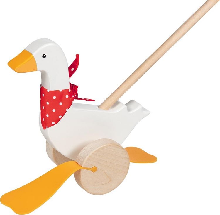Produktbild: Goki 54860 - Schiebetier Gans Bertha, Holz/Gummi, 25x12x58cm