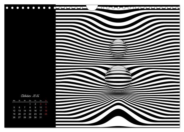 Produktbild: Optische Kunst im Quadrat (Wandkalender 2026 DIN A4 quer), CALVENDO Monatskalender