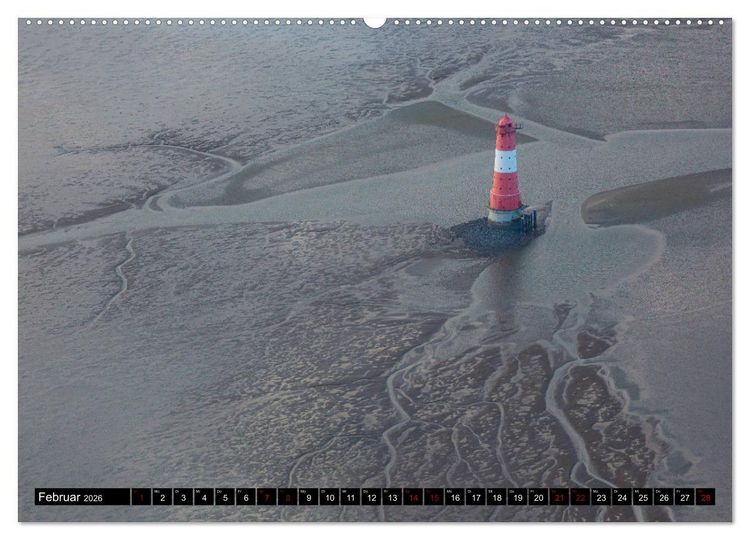 Produktbild: Das Wattenmeer von oben (hochwertiger Premium Wandkalender 2026 DIN A2 quer), Kunstdruck in Hochglanz