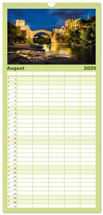 Produktbild: Familienplaner 2026 - Faszinierendes Europa mit 5 Spalten (Wandkalender, 21 x 45 cm) CALVENDO