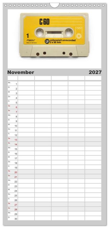 Produktbild: Familienplaner 2027 - Audio Tapes mit 5 Spalten (Wandkalender, 21 x 45 cm) CALVENDO