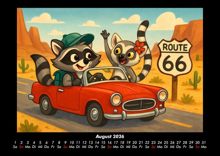 Produktbild: Rocco & Lulu - Reise durch die USA 2026 Fotokalender DIN A3