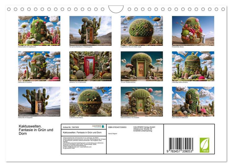 Produktbild: Kaktuswelten. Fantasie in Gr&uuml;n und Dorn (Wandkalender 2026 DIN A4 quer), CALVENDO Monatskalender