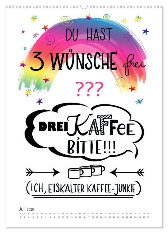 Produktbild: Kaffee liebt dich (hochwertiger Premium Wandkalender 2026 DIN A2 hoch), Kunstdruck in Hochglanz
