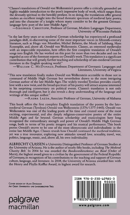 Produktbild: The Poems of Oswald Von Wolkenstein