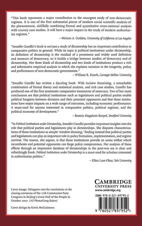 Produktbild: Political Institutions Under Dictatorship
