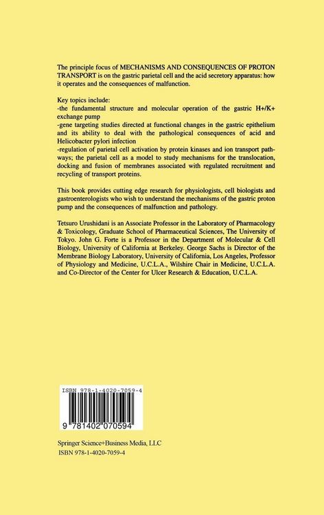 Produktbild: Mechanisms and Consequences of Proton Transport