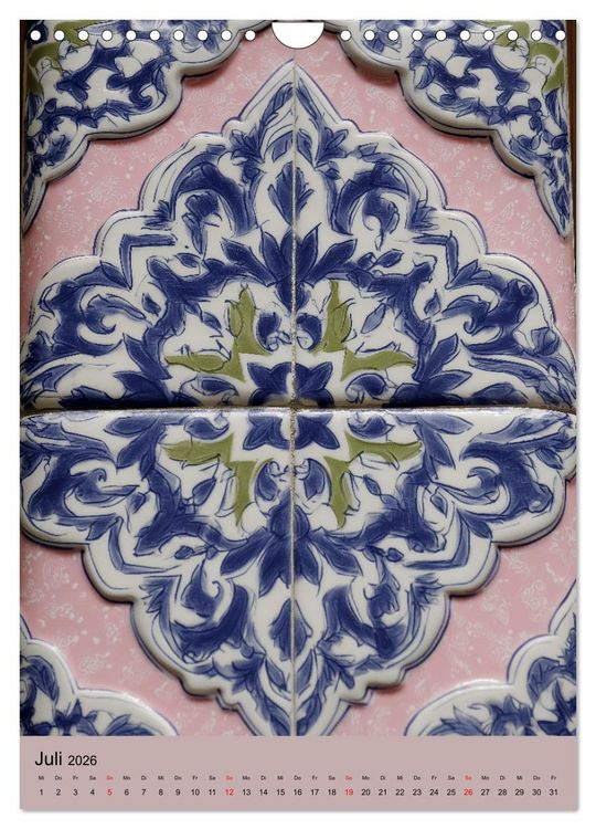 Produktbild: Portugiesischer Fliesen - Azulejos f&uuml;r Fliesenleger, Kunst- und Portugal-Liebhaber (Wandkalender 2026 DIN A4 hoch), CALVENDO Monatskalender