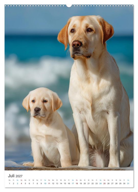 Produktbild: Mein Jahr mit Labradoren (Wandkalender 2027 DIN A2 hoch), CALVENDO Monatskalender