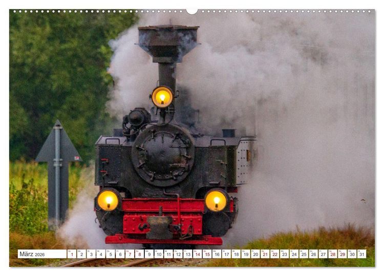 Produktbild: De L&uuml;tt Kaffeebrenner &ndash; Impressionen einer Mecklenburger Kleinbahn (hochwertiger Premium Wandkalender 2026 DIN A2 quer), Kunstdruck in Hochglanz