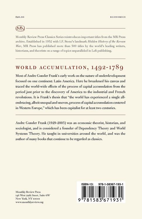 Produktbild: World Accumulation, 1492-1789