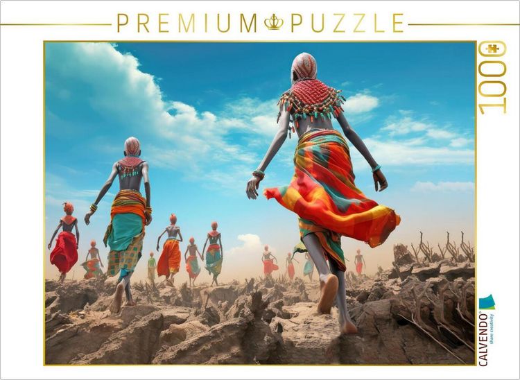 Produktbild: CALVENDO Puzzle Surrealismus trifft Massai-Kultur | 1000 Teile Lege-Gr&ouml;&szlig;e 64x48cm Foto-Puzzle f&uuml;r gl&uuml;ckliche Stunden