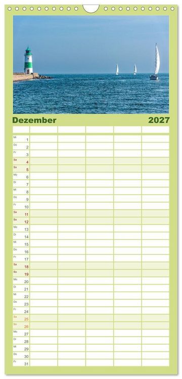 Produktbild: Familienplaner 2027 - Unterwegs entlang der Schlei mit 5 Spalten (Wandkalender, 21 x 45 cm) CALVENDO